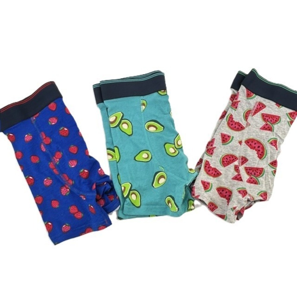 Wonder Nation Boys Boxer Briefs 3 Pack Fruit Avocado Strawberry L 10-12